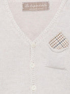 Cardigan per neonata La Stupenderia beige in cotone con tasca applicata sul petto SCCR71825 Z11 LA STUPENDERIA KIDS 