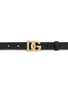 Cintura per bambini Dolce & Gabbana Kids nera con logo D&G dorato EC0076 AC985 80650 DOLCE & GABBANA KIDS 