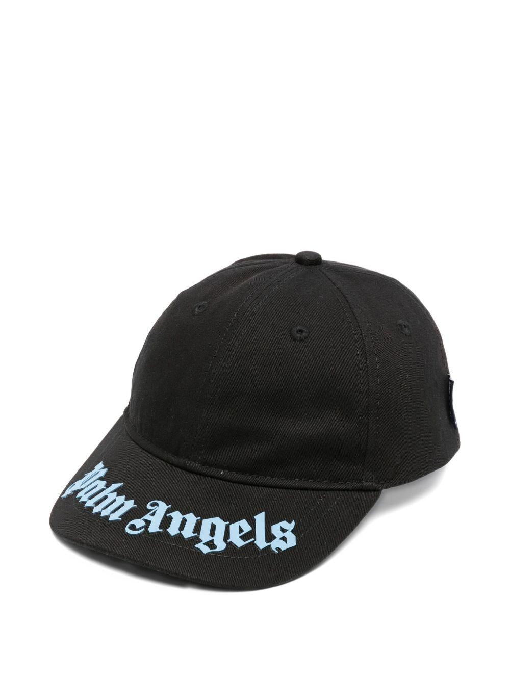 Cappello per bambino  Palm Angels Kids nero con stampa logo PBLB002F25FAB001 1040 PALM ANGELS KIDS 