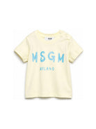 T-shirt per neonati MSGM Kids gialla con stampa grafica logo S6MSUNTH266 MS075 MSGM KIDS 