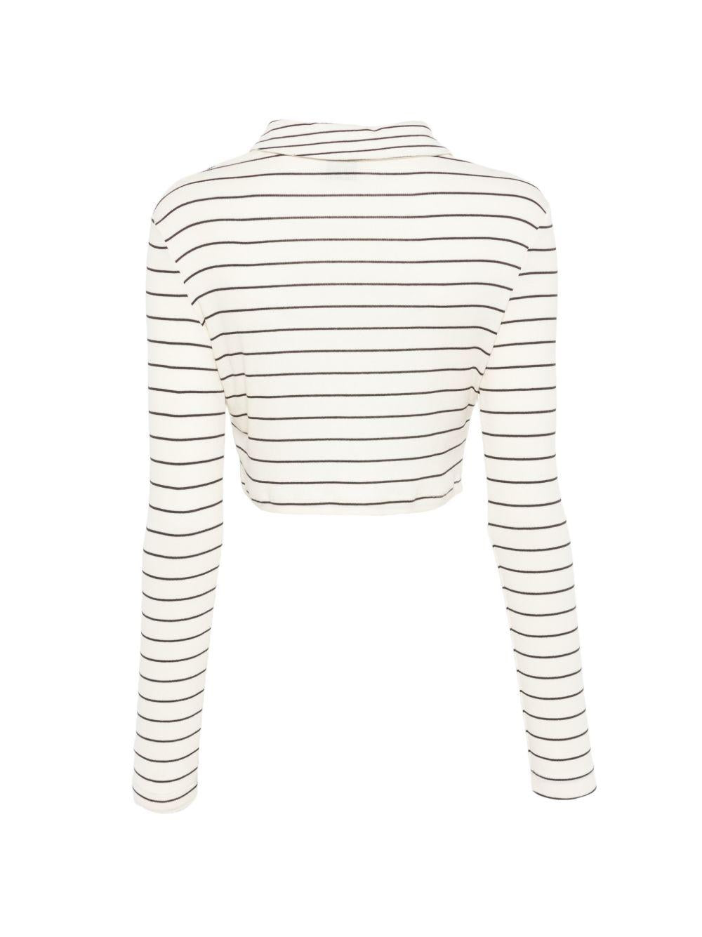 T-shirt per donna Alysi bianca con design a righe nere 116411 P6054 MIX ALYSI 