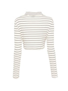 T-shirt per donna Alysi bianca con design a righe nere 116411 P6054 MIX ALYSI 