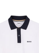Polo per bambino Boss Kids bianca con bordo a contrasto J52955 10P BOSS KIDS 