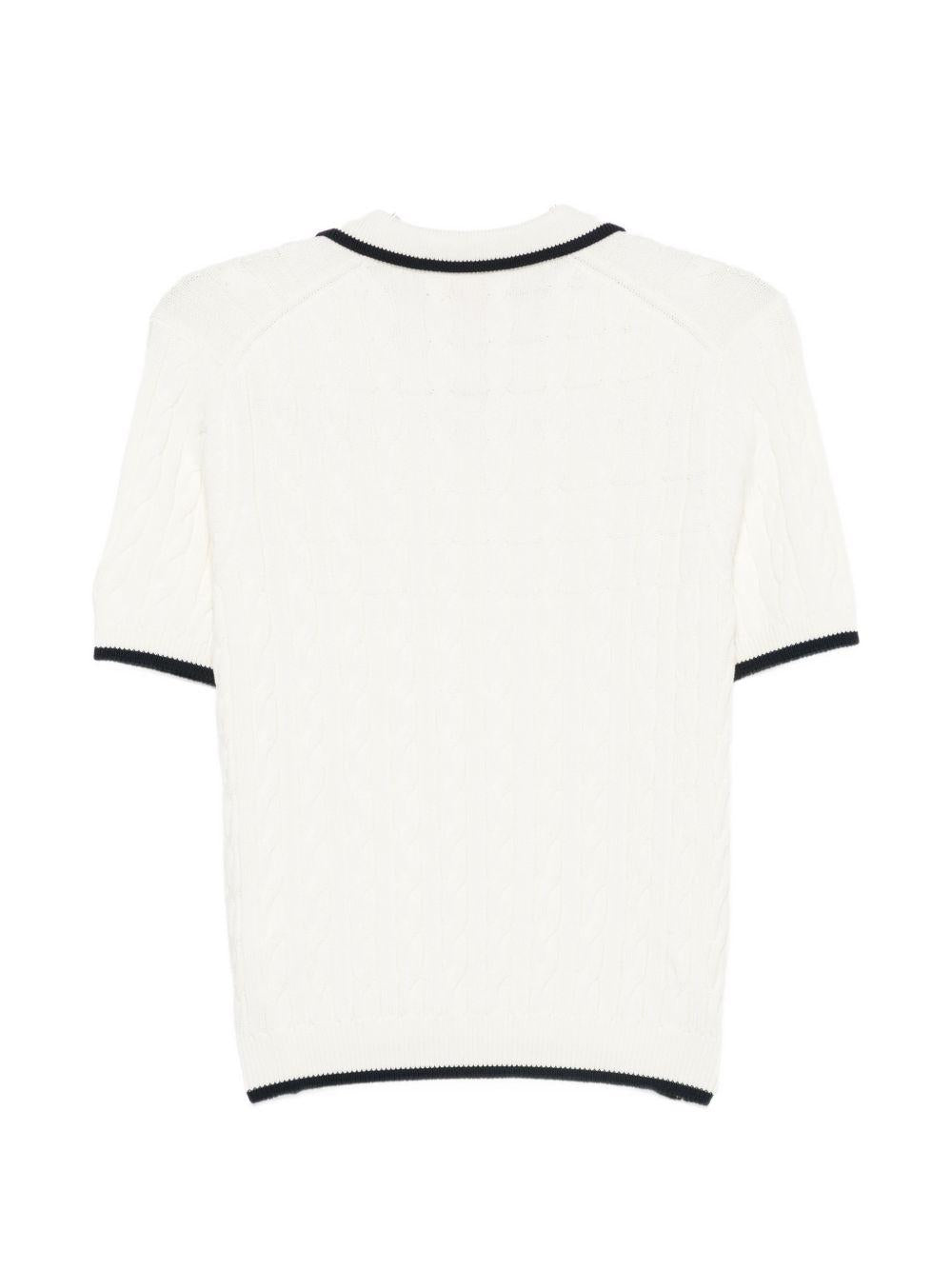 T-shirt per donna MC2 Saint Barth bianca con bordi a contrasto AYS0001 00100L MC2 ST. BARTH 