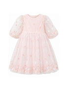 Abito per bambina Tartine Et Chocolat rosa con ricami floreali CC30172 32 TArtine & Chocolat KIDS 