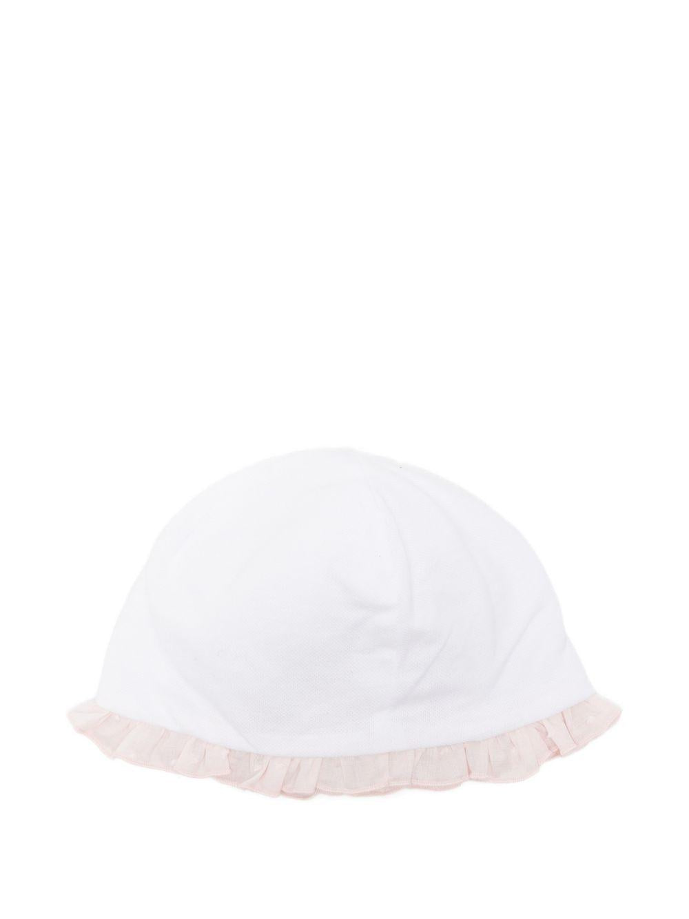 Cappello per neonata La Stupenderia bianco con bordo arricciato 2TBCP56 N01U40 LA STUPENDERIA 