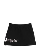 Gonna per bambina Palm Angels Kids nera con stampa logo PGCK001S26FLE001 110 PALM ANGELS KIDS 