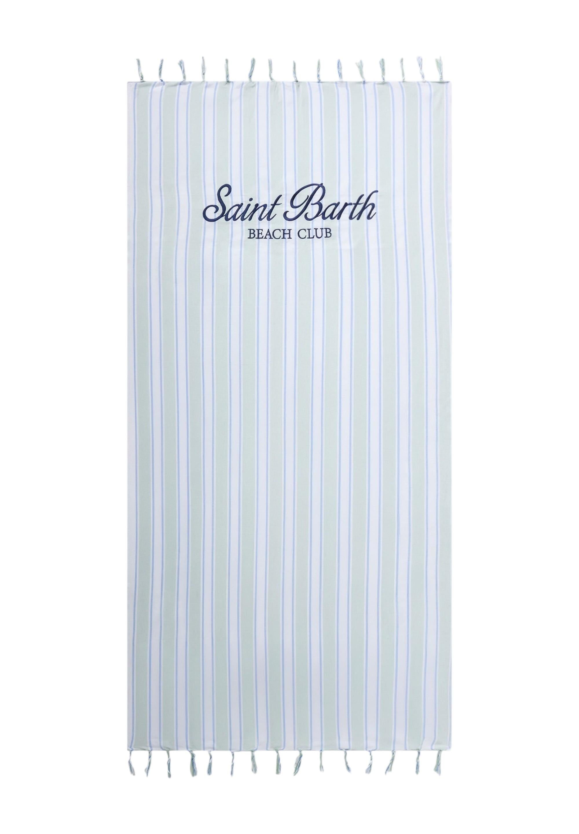 Telo mare MC2 Saint Barth bianco e azzurro con motivo a righe FOUL002 00937L MC2 ST. BARTH KIDS 