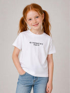 T-shirt per bambina Givenchy Kids bianca con stampa logo sul davanti H31315 10P GIVENCHY KIDS 