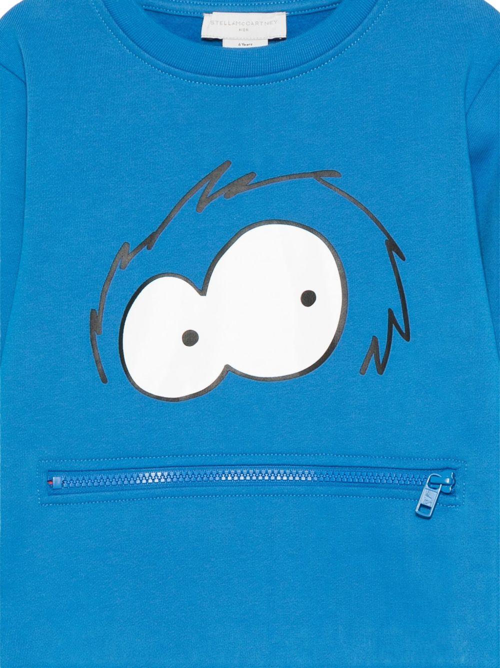 Felpa per bambino Stella McCartney Kids blu con zip sul davanti TX4Q40 Z3059 60Q STELLA McCARTNEY KIDS 