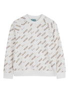Felpa per bambino Kenzo Kids bianca con stampa logo all-over K61765 117 KENZO KIDS 