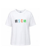 T-shirt per bambino MSGM Kids bianca con stampa grafica S6MSJBTH232 001 MSGM KIDS 
