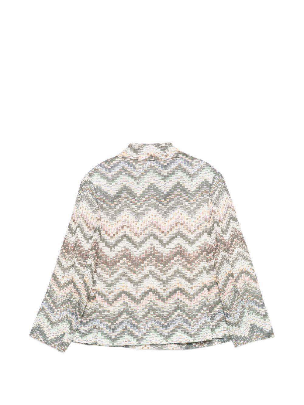 Giacche per bambino Missoni Kids beige con motivo a zig-zag MY2P00 P0595 998 MISSONI KIDS 