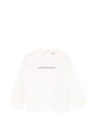T-shirt per neonato Emporio Armani Kids bianca con logo sul davanti EB000418 AF15013 M0135 EMPORIO ARMANI KIDS 