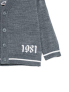 Cardigan per neonato Emporio Armani Kids grigio con scollo a V EB001584 AF27314 O8035 EMPORIO ARMANI KIDS 