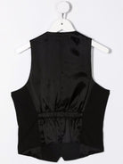 Gilet monopetto per bambino Emporio Armani Kids nero con finiture in raso 6H4GJD 4N3FZ 0999 EMPORIO ARMANI KIDS 