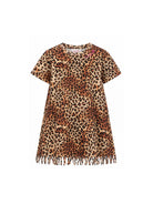 Abito per bambina MC2 Saint Barth Kids marrone con stampa animalier ABY0001 03861L MC2 ST. BARTH KIDS 