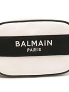 Borsa fasciatoio per neonati Balmain Kids bianca e nera con logo sul davanti BY0B68 Z0042 101NE BALMAIN KIDS 