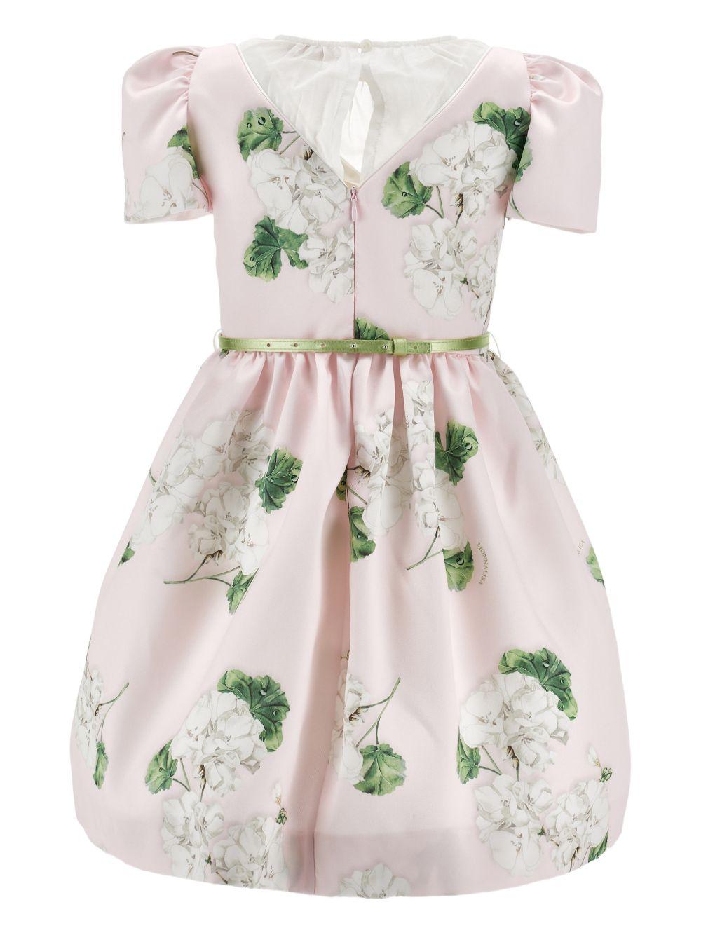 Abito per bambina Monnalisa rosa a fiori con cintura 71G907 7650 0091 MONNALISA KIDS 