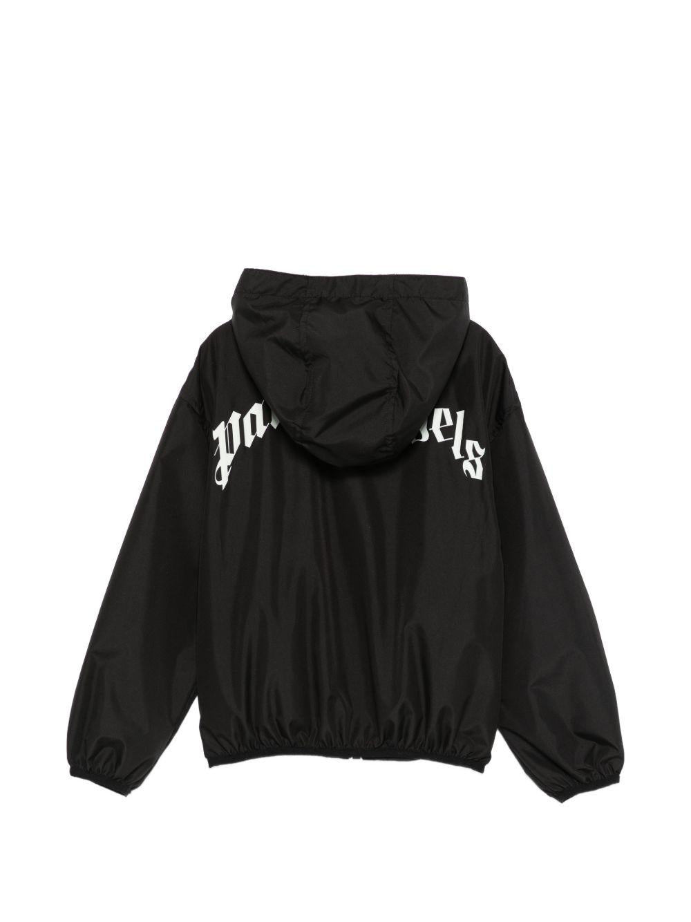 Giubbino per bambino Palm Angels Kids nero con logo sul retro PBEB004S26FAB001 110 PALM ANGELS KIDS 