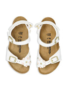 Sandali Rio per bambina Birkenstock Kids bianca con dettaglio applicazione fiore 1029561 WHITE BIRKENSTOCK KIDS 