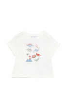 T-shirt per neonato Tartine Et Chocolat bianca con stampa grafica dinosauri CC10031 13 TArtine & Chocolat KIDS 