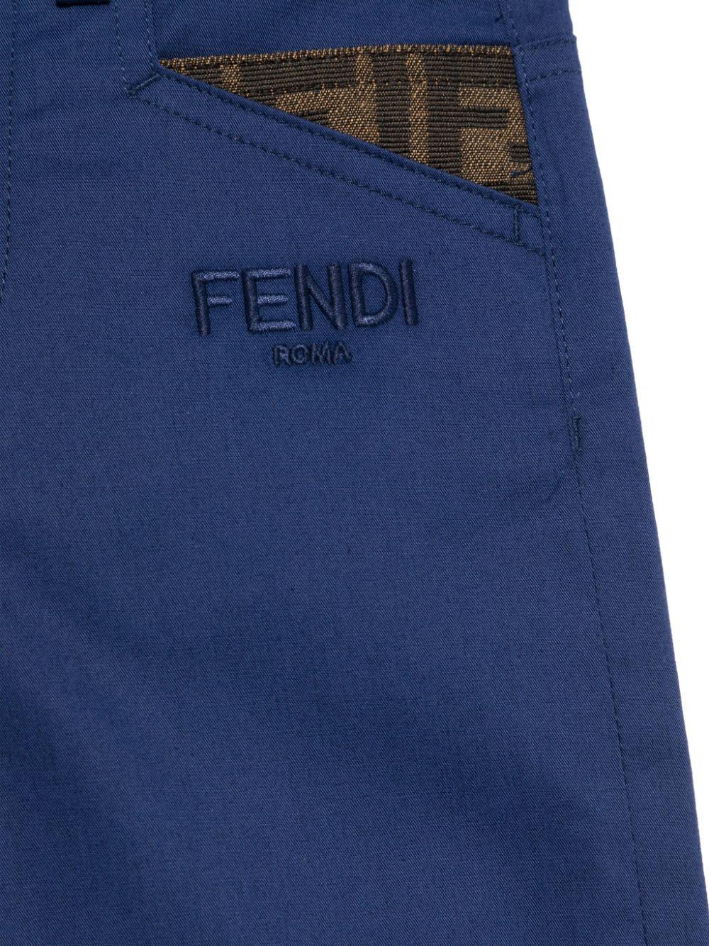 Pantaloni per bambino Fendi Kids blu con taglio dritto JMF506 ADEH F1I11 FENDI KIDS 