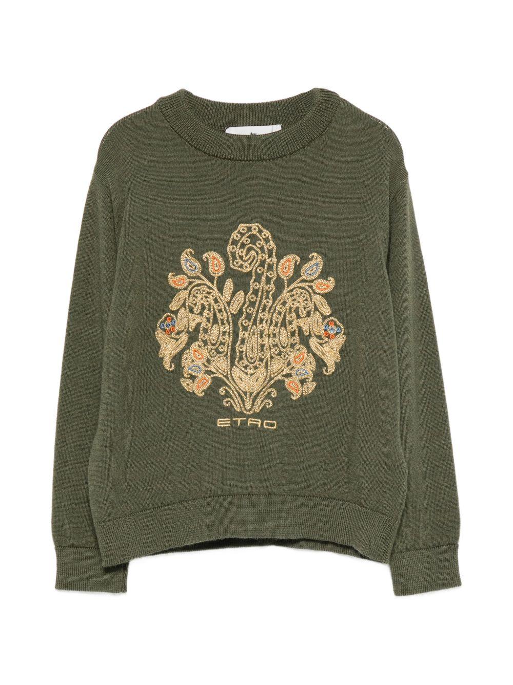 Maglione per bambino Etro Kids verde con design lavorato a maglia GZ9A20 Z4117 817 ETRO KIDS 
