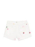 Shorts per bambina MC2 Saint Barth Kids bianchi con ricami marini KOK0001 03325L MC2 ST. BARTH KIDS 