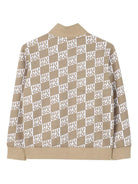 Felpa per bambino Hugo Kids beige con stampa logo all-over G01005 23B Hugo KIDS 