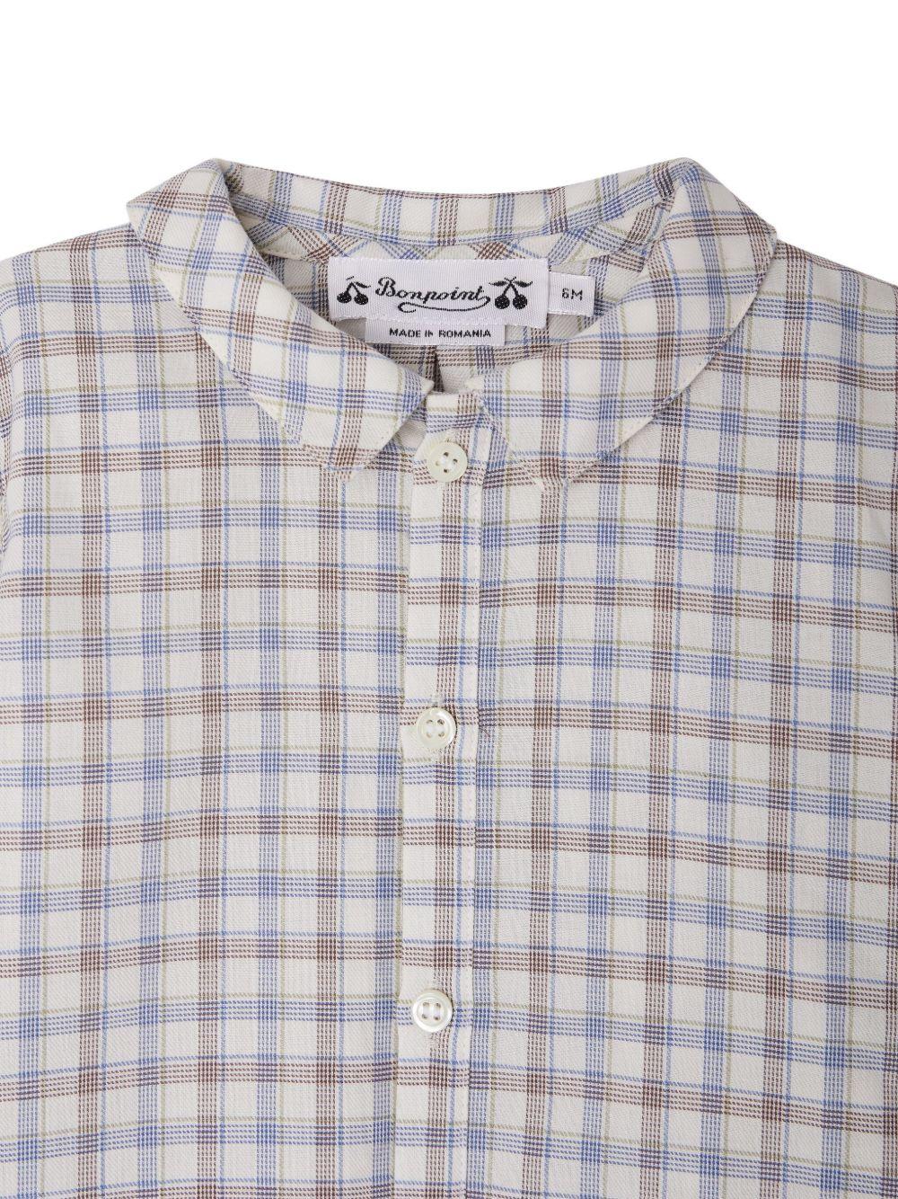 Camicia per neonato Bonpoint bianco con motivo a quadri W05YSHW00003 374C BONPOINT 
