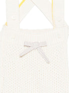 Tutina per neonati Gensami bianca con dettaglio fiocco sul davanti SUSP-CROCHET-CO OFF WHITE GENSAMI KIDS 