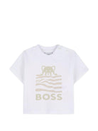 Set t-shirt con shorts per neonato Boss Kids bianco con logo J53050 21K BOSS KIDS 