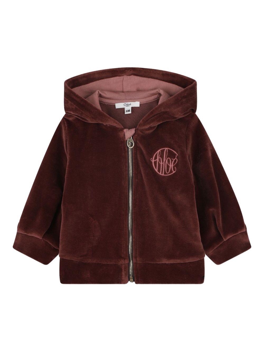 Set tuta sportiva per neonata Chloé Kids rosso con logo ricamato C20722 958 CHLOE' KIDS 