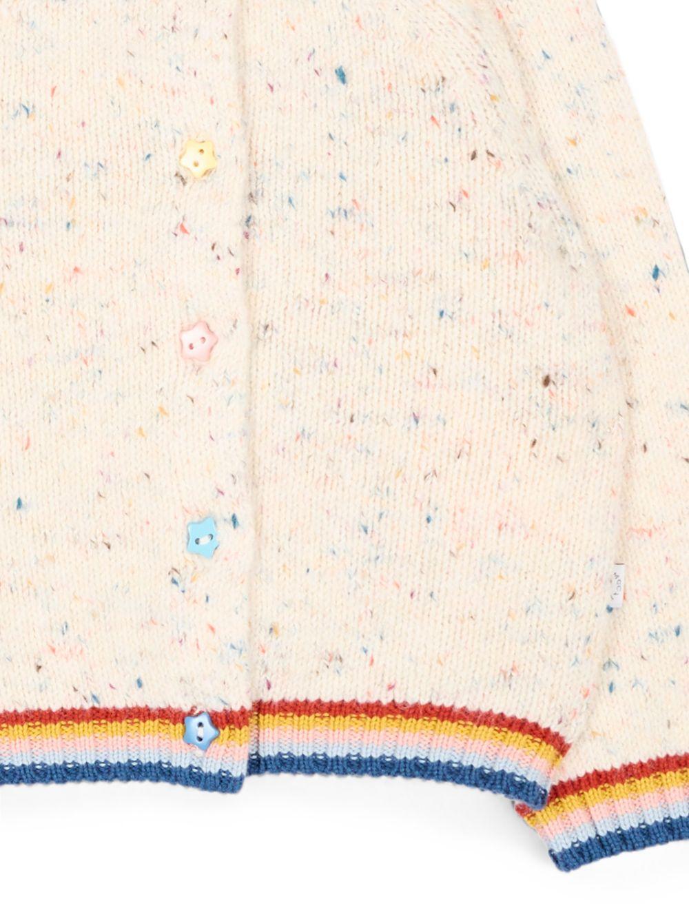 Cardigan per neonata Stella McCartney Kids beige con bordi a contrasto TZ9000 Z3896 101 STELLA McCARTNEY KIDS 