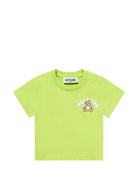 T-shirt per neonati Moschino Kids verde con stampa Teddy Bear sul davanti MZM047LAA01 30355 MOSCHINO KIDS 