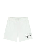 Shorts per bambino MSGM Kids bianco con coulisse e tasche S6MSJUBE018 001 MSGM KIDS 