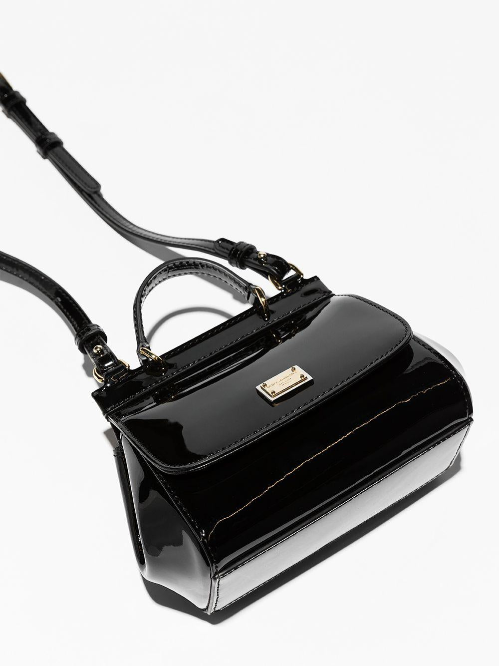 Borsa per bambina Dolce & Gabbana Kids nera con placca con logo EB0003 A1067 80999 DOLCE & GABBANA KIDS 