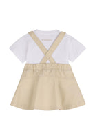 Set t-shirt e salopette per neonata Givenchy Kids bianco e beige con bottoni H31171 192 GIVENCHY KIDS 