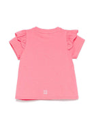 T-shirt con stampa logo per neonata Givenchy Kids rosa con girocollo H30664 488 GIVENCHY KIDS 