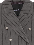 Giacca per bambina John Richmond Junior grigia con design gessato RGP26036GC GREY PINSTRIPE JOHN RICHMOND KIDS 