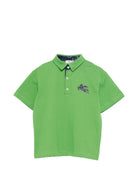 Polo per bambino Etro Kids verde con dettaglio sul petto GY8P01 Z0022 773 ETRO KIDS 