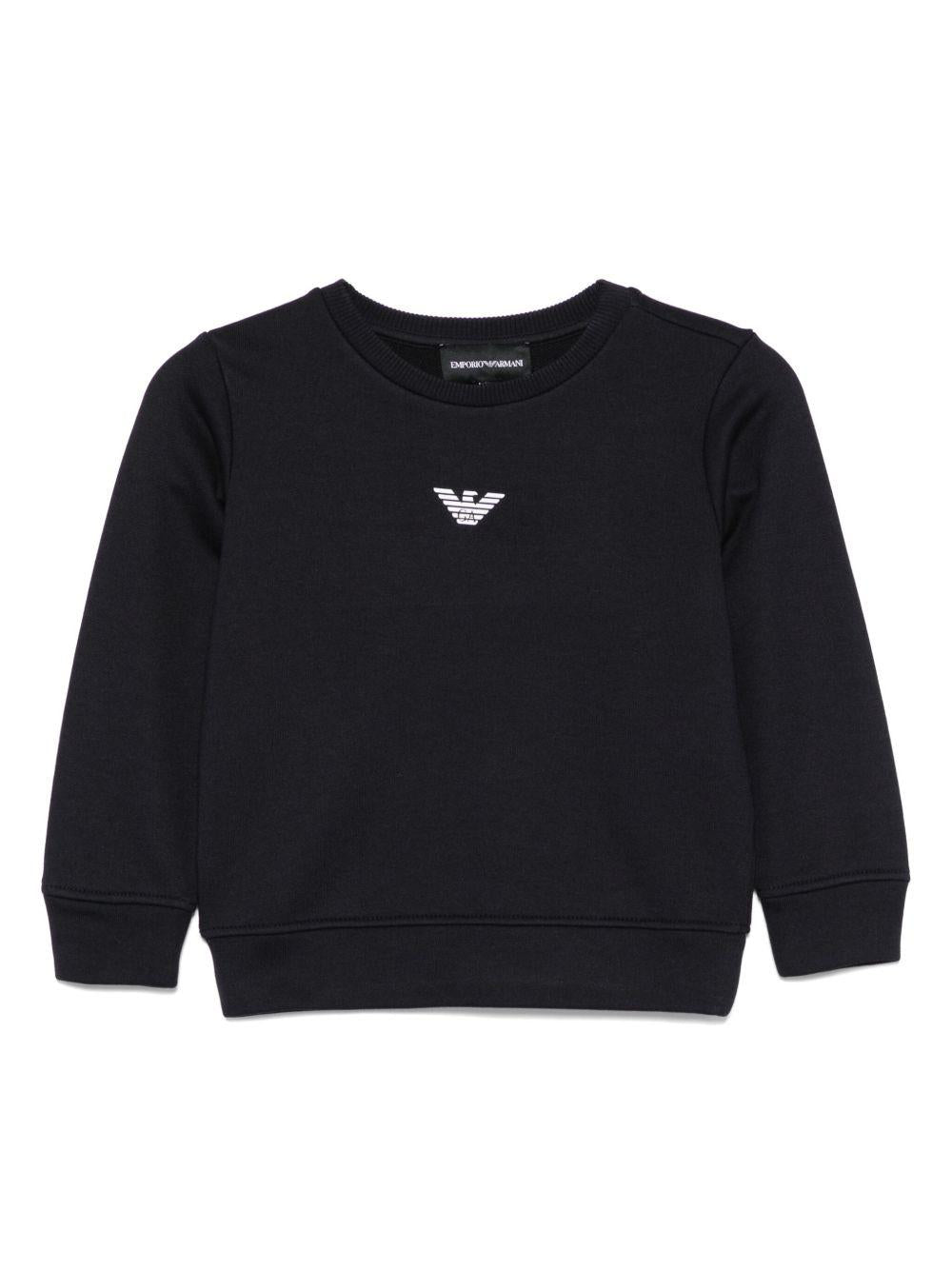 Felpa per bambino Emporio Armani Kids blu con logo aquila sul davanti EB000302 AF14681 MB053 EMPORIO ARMANI KIDS 