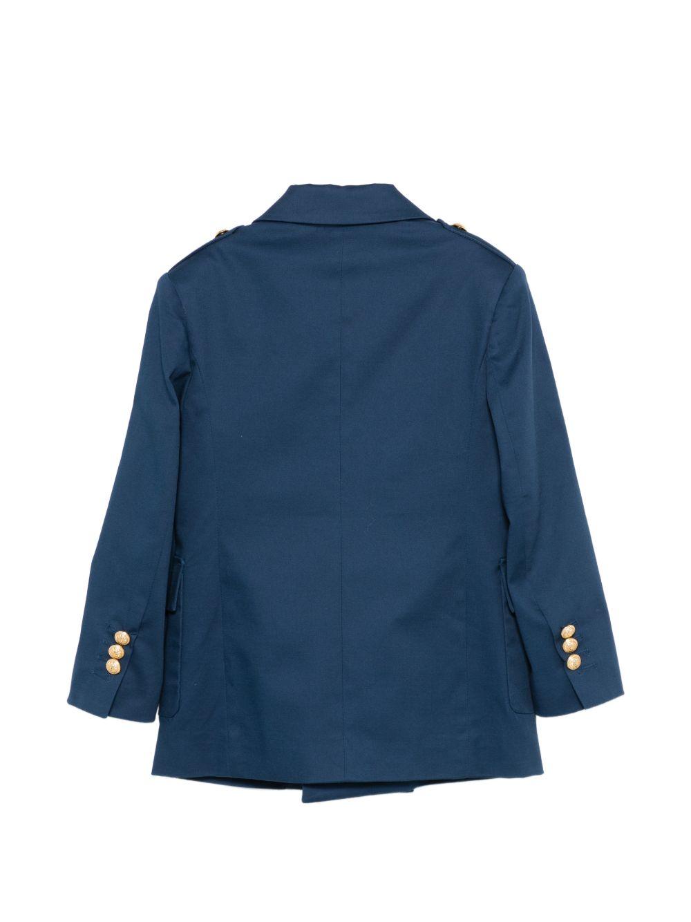 Blazer per bambino Balmain Kids blu con bottoni color oro BY2P64 G0197 620 BALMAIN KIDS 