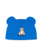 Berretto per neonati Moschino Kids blu con motivo Teddy bear MMX05HLCA40 40157 MOSCHINO KIDS 
