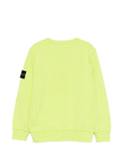 Felpa per bambino Stone Island Junior verde con toppa Compass L1S166100005S0040 V005F STONE ISLAND KIDS 