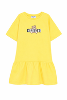 Abito da bambina Moschino Kids giallo con stampa orsetto HDV0HLLCA19 50577 MOSCHINO KIDS 
