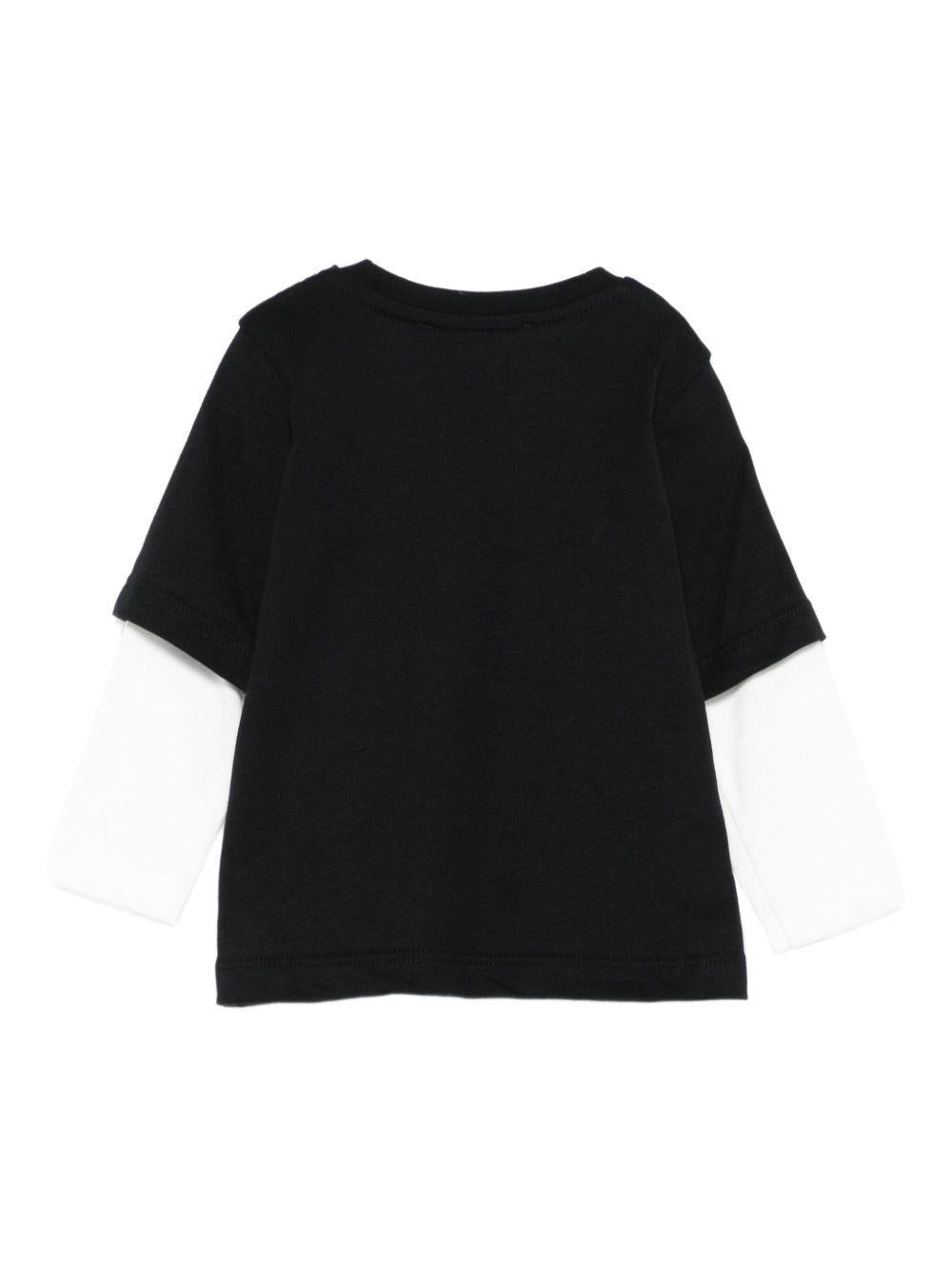 T-shirt per neonato MSGM Kids nera con stampa logo F5MSNBTH297 110 MSGM KIDS 