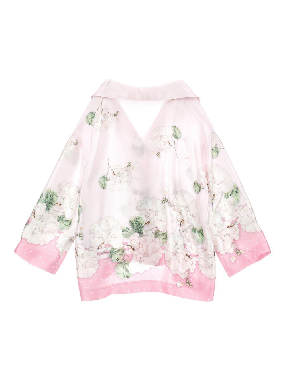 Camicia per bambina Monnalisa rosa con stampa a fiori 71G302 7668 0091 MONNALISA 