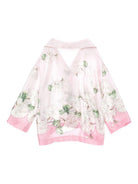 Camicia per bambina Monnalisa rosa con stampa a fiori 71G302 7668 0091 MONNALISA 